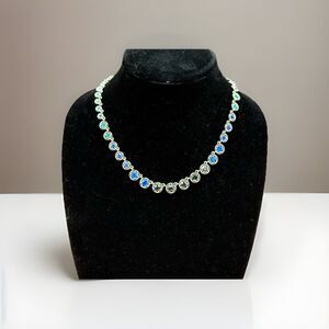 Shades Of Blue Kaleidoscope Size And Color Scaling Necklace